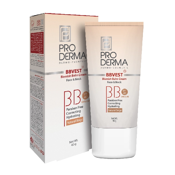 کرم پوشاننده صورت BB بژ طبیعی SPF40 پرودرما - Image 2